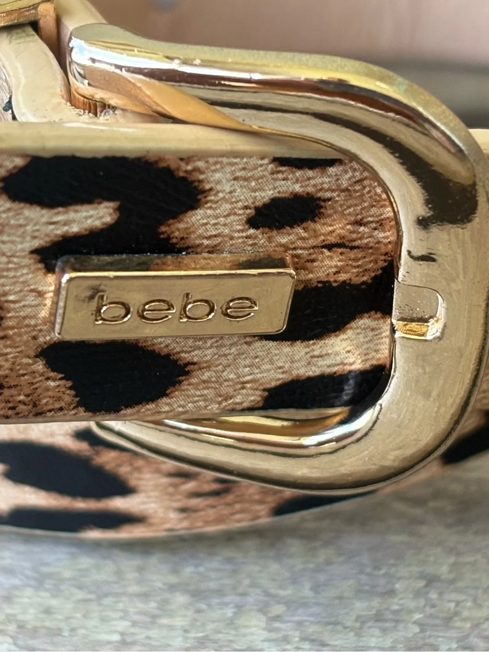 Women's M Leopard Print Synthetic Faux Leather Belt Animal Print